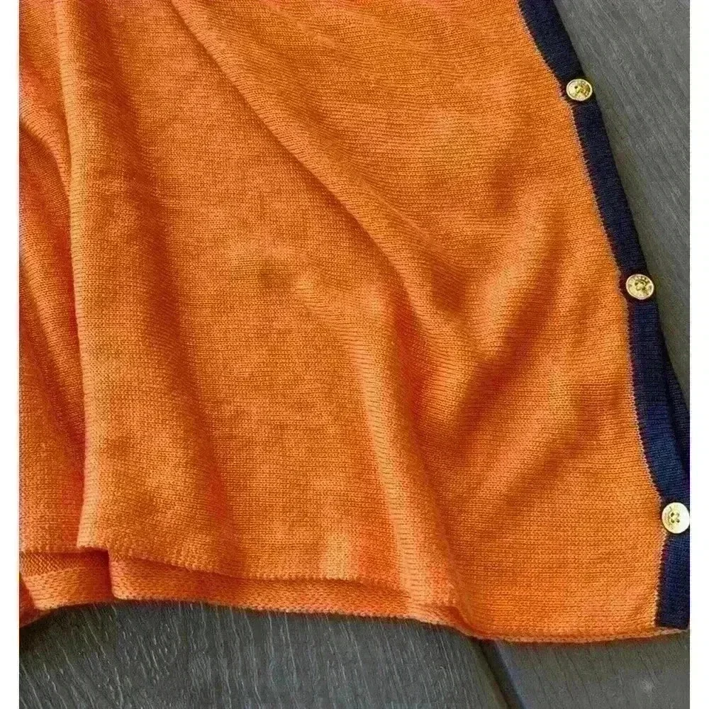 Lauren Ralph Lauren Sleeveless Kaftan Sweater Sz Small/Medium Orange *FLAW* - Picture 3 of 12